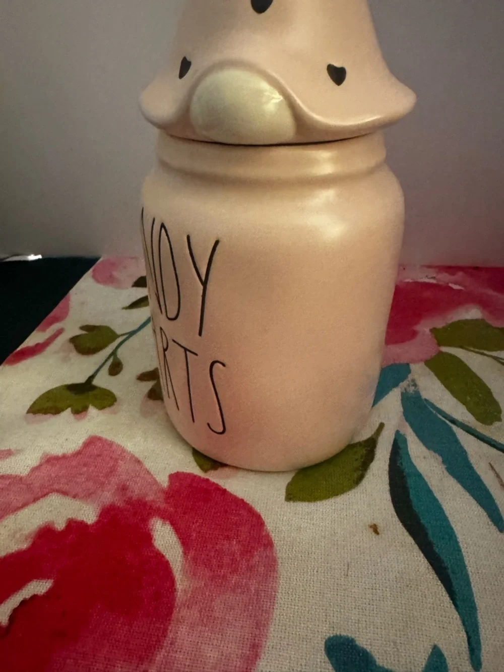 Rae Dunn CANDY HEARTS Gnome Topper Valentines Day Canister / Artisan Collection